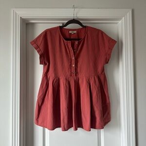 Button Up Peplum Top